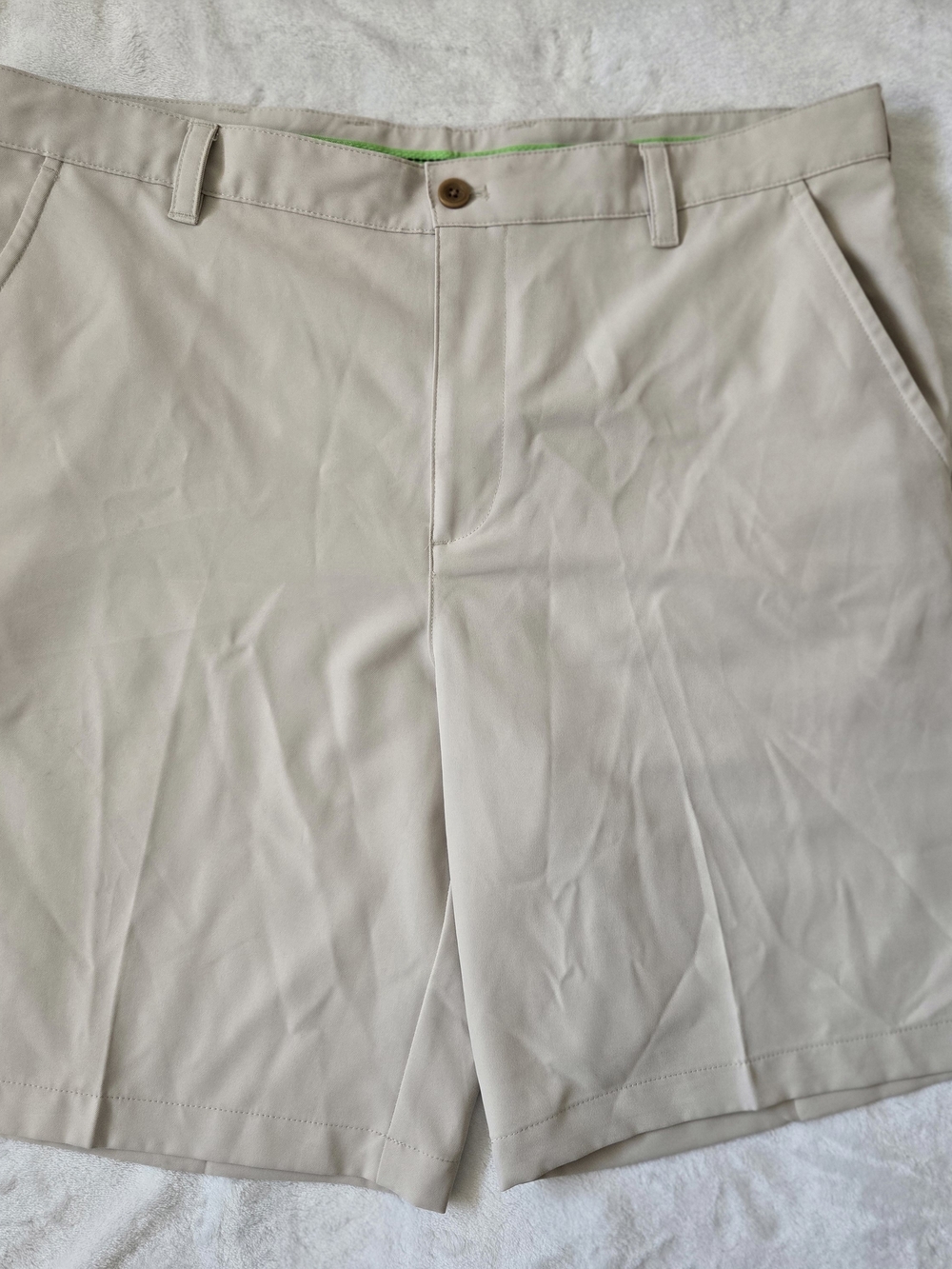 Izod Beige Flat-Front Men's Shorts